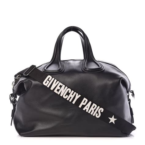 GIVENCHY Waxed Calfskin Medium Nightingale Logo Strap